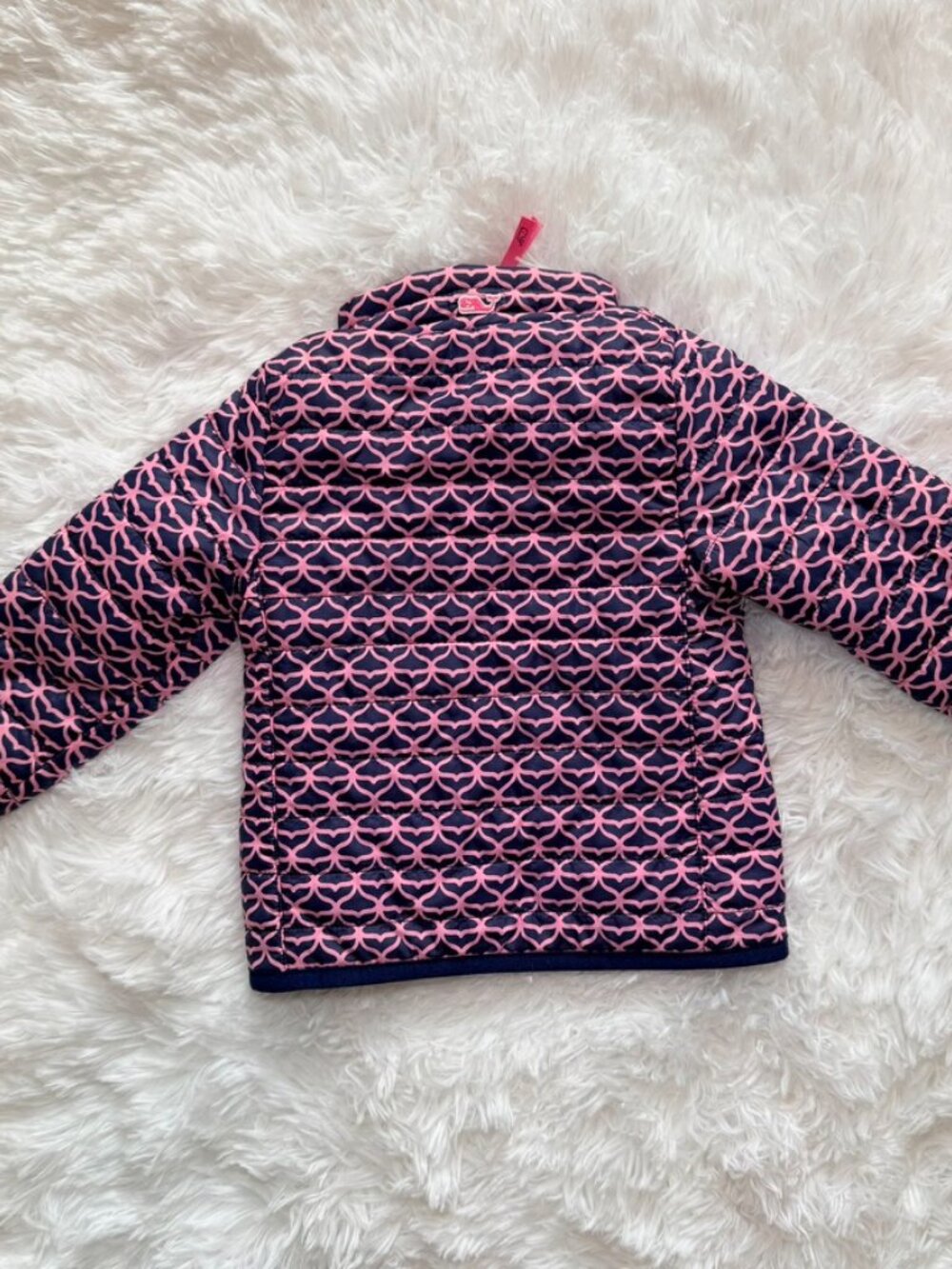 Vineyard Vines Baby Girls Quilted Puffer Jacket 0-3M Pink Navy - Picture 2 of 11